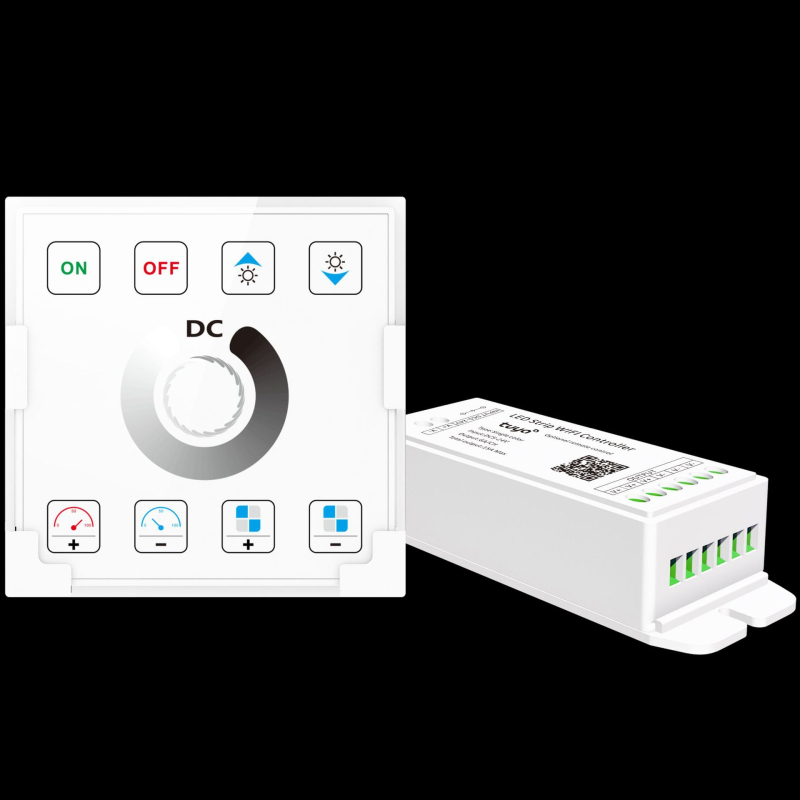 Controler LED de dimming TY-13-1CH cu telecomandă 2.4G+WiFi, alimentare 5-24V, reglaj luminozitate 10-100%, 1 canal