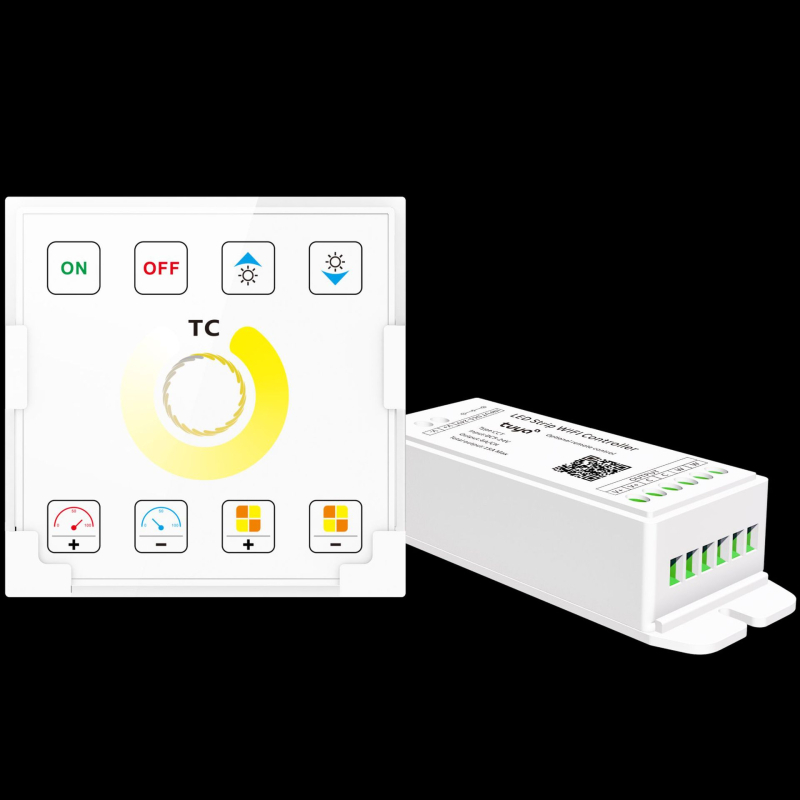 Controler LED de dimming TY-13-1CH cu telecomandă 2.4G+WiFi, alimentare 5-24V, reglaj luminozitate 10-100%, 1 canal