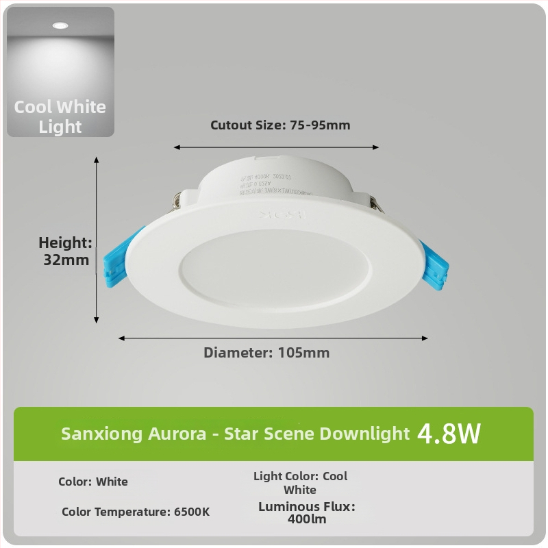 LED downlight, montaj ascuns și ultra-subțire, corp circular PVC, 220V Star View II