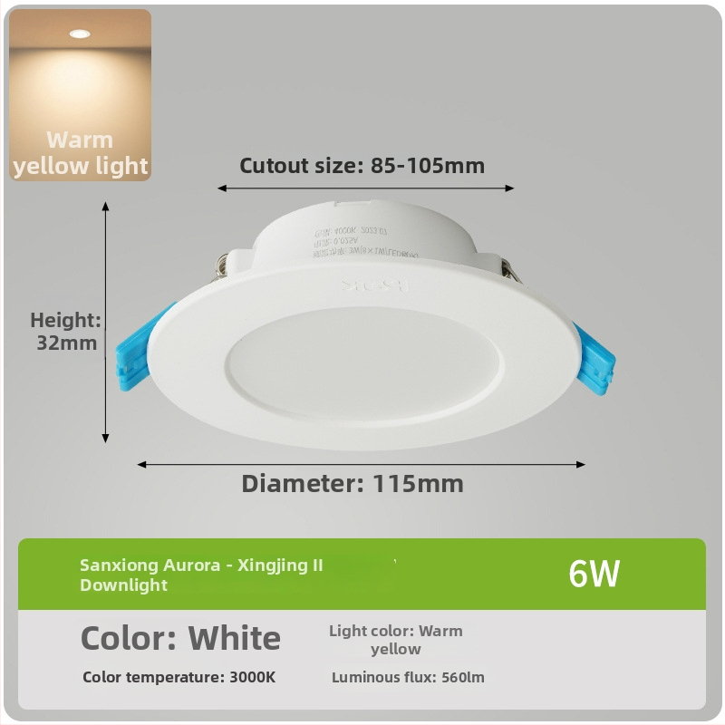 LED downlight, montaj ascuns și ultra-subțire, corp circular PVC, 220V Star View II