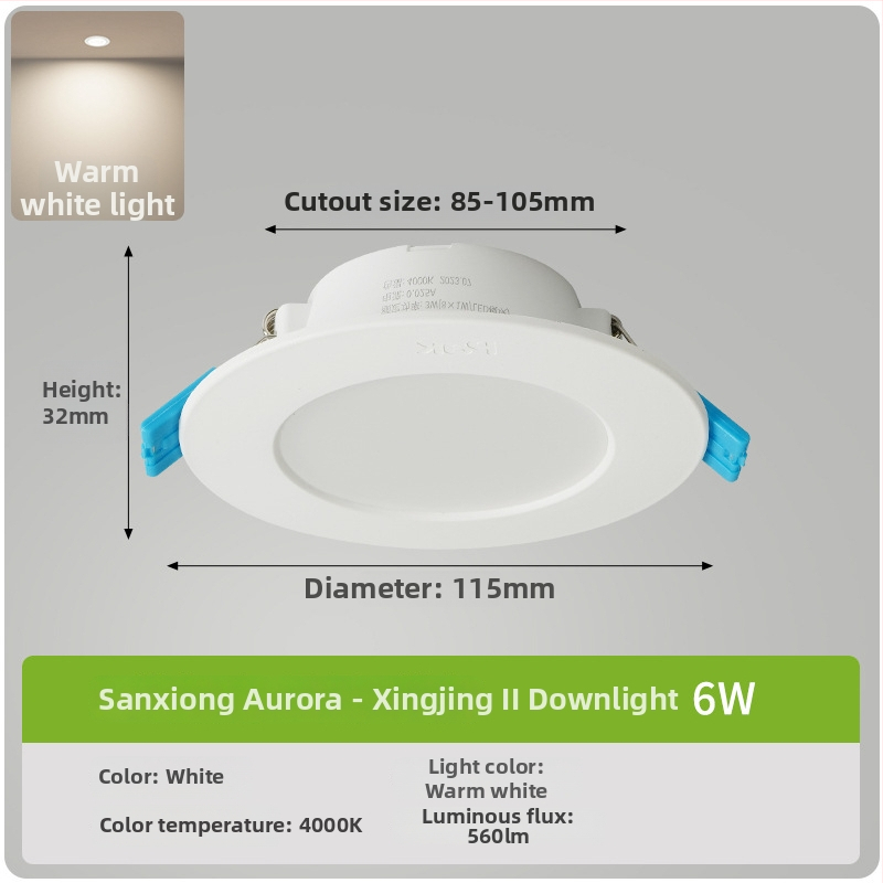 LED downlight, montaj ascuns și ultra-subțire, corp circular PVC, 220V Star View II