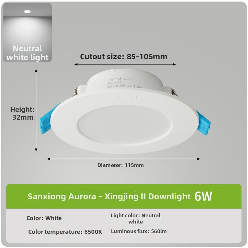 LED downlight, montaj ascuns și ultra-subțire, corp circular PVC, 220V Star View II