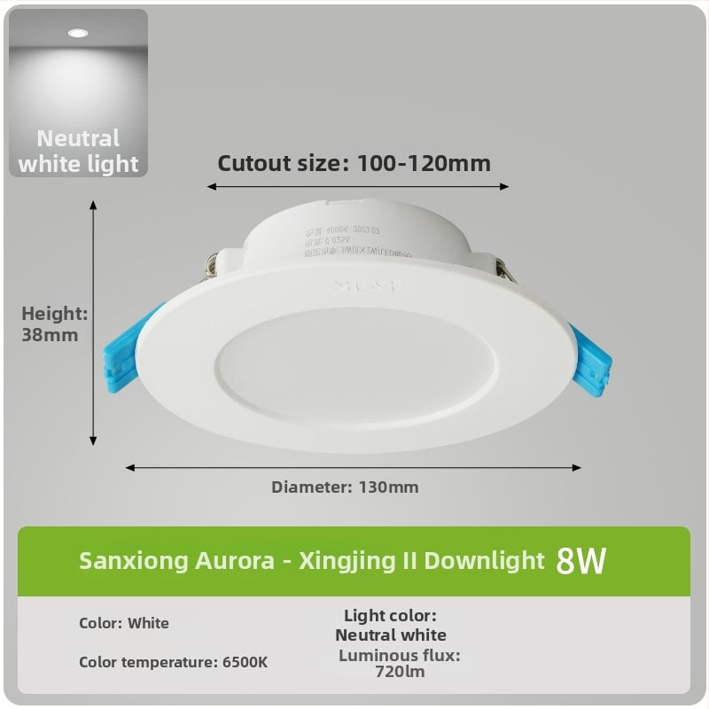 LED downlight, montaj ascuns și ultra-subțire, corp circular PVC, 220V Star View II