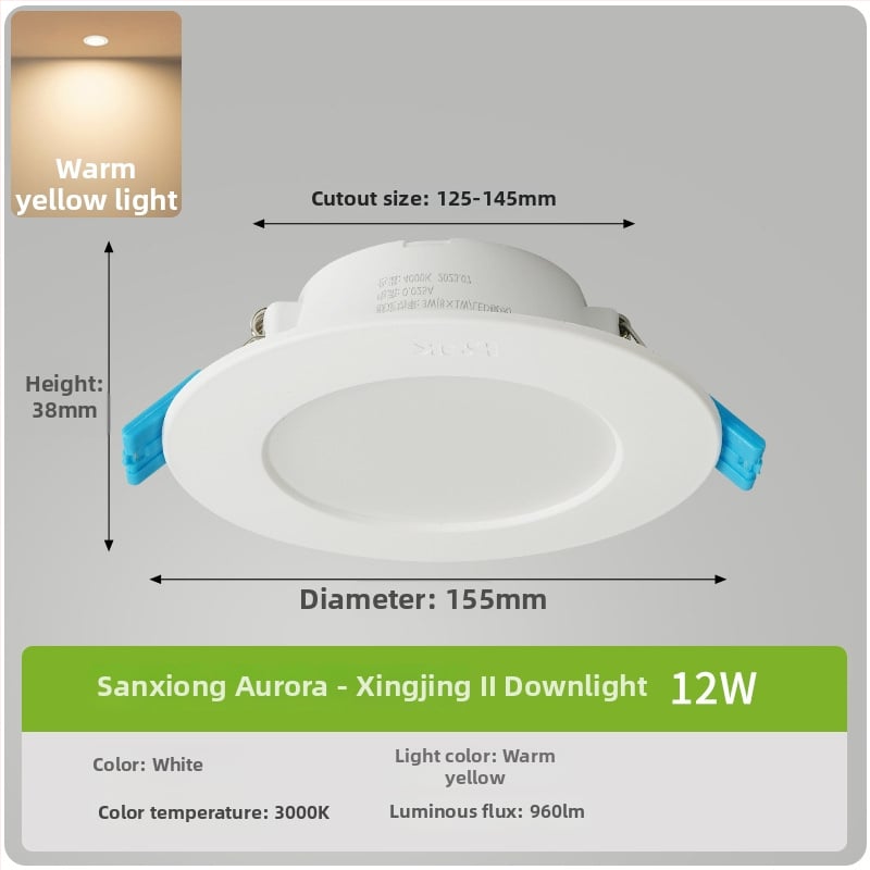 LED downlight, montaj ascuns și ultra-subțire, corp circular PVC, 220V Star View II