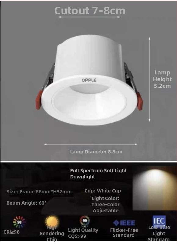 Downlight od aluminijske legure, 6-10W, CRI ≥90, 4000K/6000K