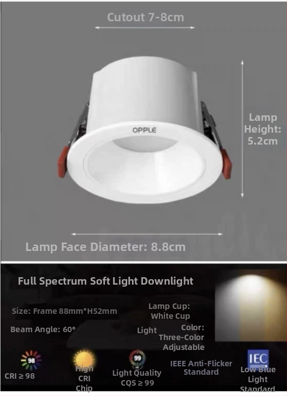 Downlight od aluminijske legure, 6-10W, CRI ≥90, 4000K/6000K