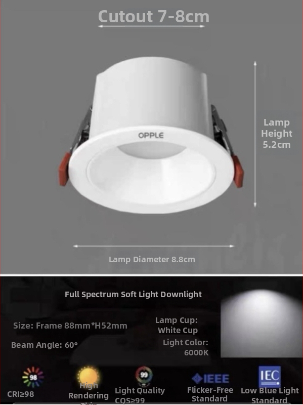 Downlight od aluminijske legure, 6-10W, CRI ≥90, 4000K/6000K