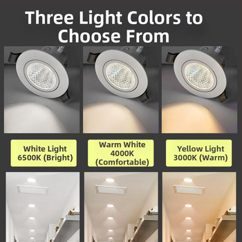 LED sisseehitatud lae prožektor anti-glare disainiga, 220V, seinakontroll, PVC korpus, CRI 70–79