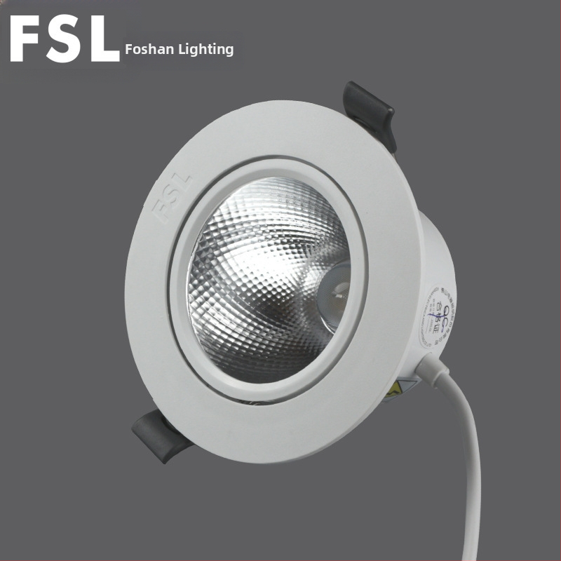 LED įmontuotas lubinis prožektorius su anti-glare dizainu, 220V, sieninis valdymas, PVC korpusas, CRI 70–79