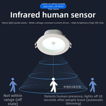 Vnútorná LED downlight s radarovým senzorom pohybu, skrytá inštalácia, inteligentné riadenie, 6–10W, 220V