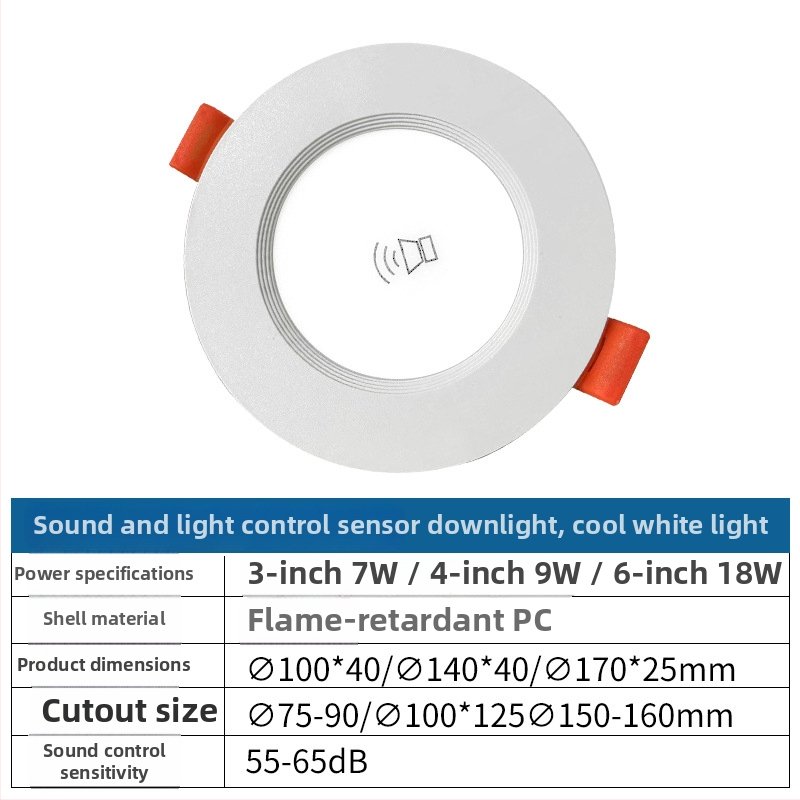 Vnútorná LED downlight s radarovým senzorom pohybu, skrytá inštalácia, inteligentné riadenie, 6–10W, 220V
