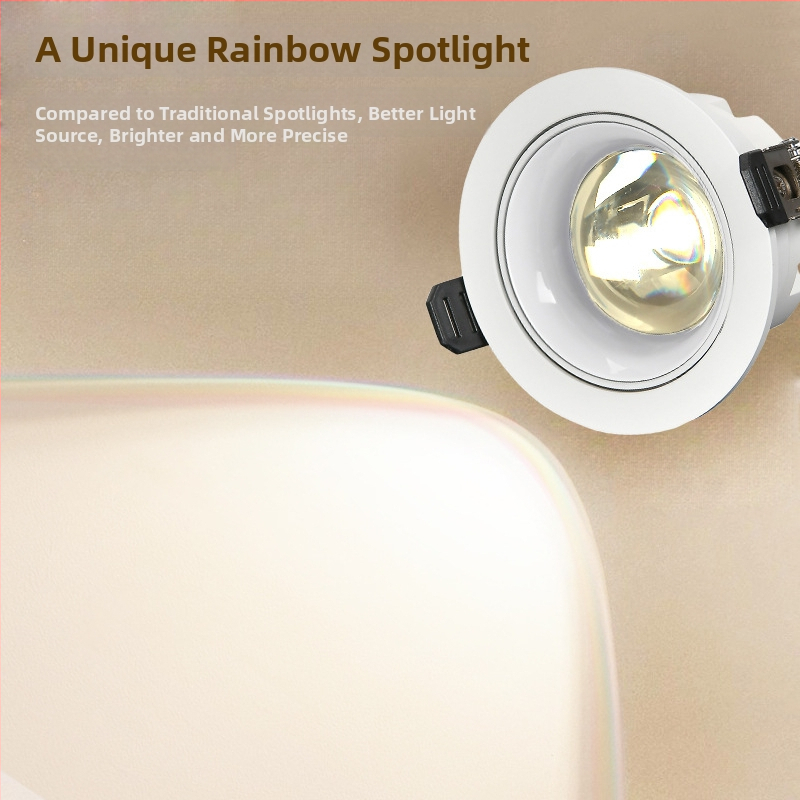 Downlight LED încastrat pentru tavan, 220V, temperatură de culoare 3000K/4000K/5000K/6000K, CRI ≥90, instalare ascunsă