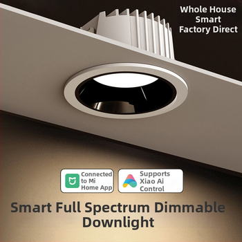 LED downlight încorporat în tavan, 6–10W, CRI ≥90, 2700–6500K, control inteligent prin aplicație
