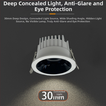 LED downlight încorporat în tavan, 6–10W, CRI ≥90, 2700–6500K, control inteligent prin aplicație