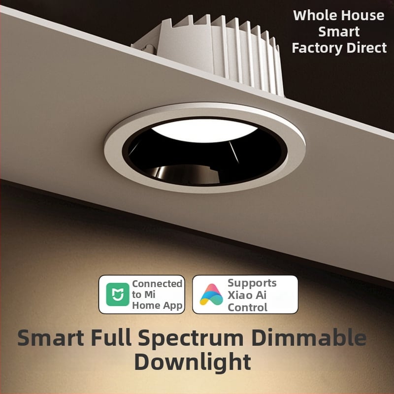 LED downlight încorporat în tavan, 6–10W, CRI ≥90, 2700–6500K, control inteligent prin aplicație