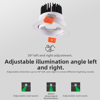 LED вградена таванна лампа с алуминиев корпус, 220V, CRI ≥95, бутонен превключвател