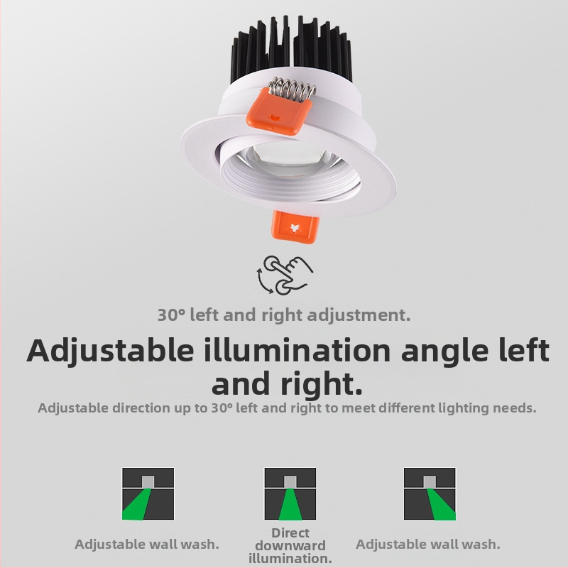 LED вградена таванна лампа с алуминиев корпус, 220V, CRI ≥95, бутонен превключвател