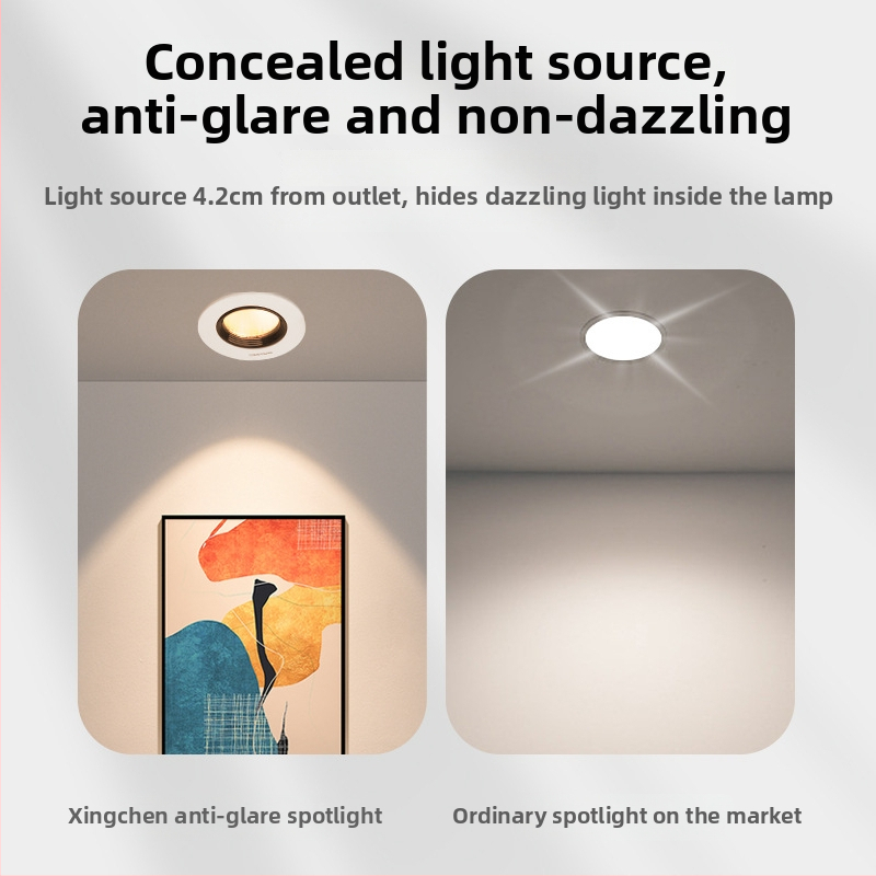 Įmontuotas COB LED prožektorius, aliumininis lubų šviestuvas, reguliuojamas spindulio kampas, CRI 80–89, 220V, Trio Aurora