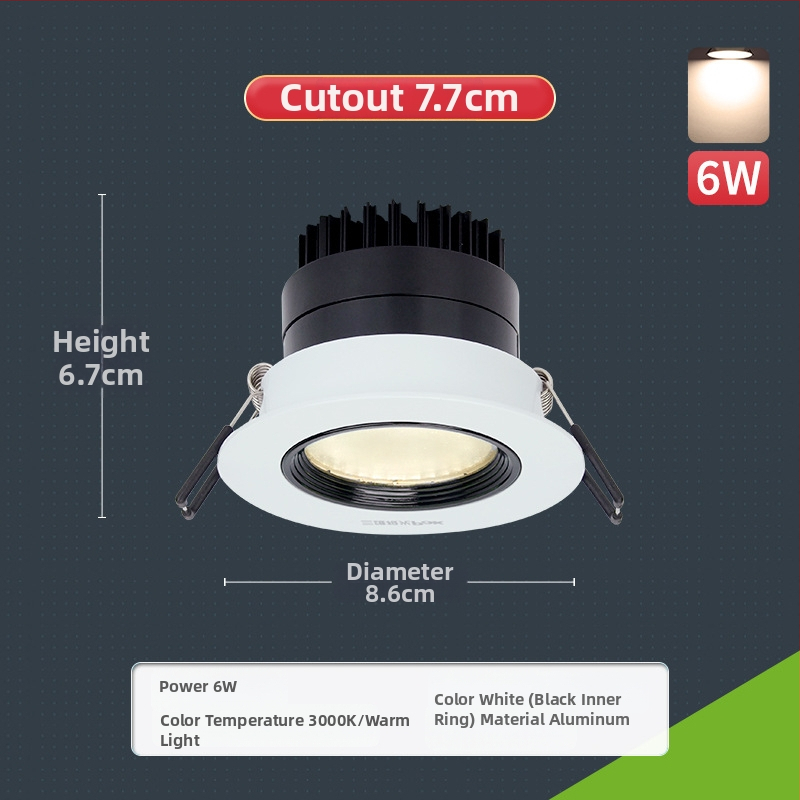 Paigaldatud COB LED prožektor, alumiiniumist laevalgusti, reguleeritav kiirgus, CRI 80–89, 220V, Trio Aurora