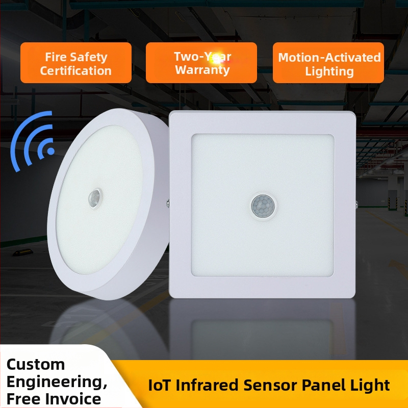 LED griestu gaisma ar PIR sensoru, alumīnija korpuss, 85–265V, 80 000 h darbības ilgums, Enerģijas efektivitātes klase 5