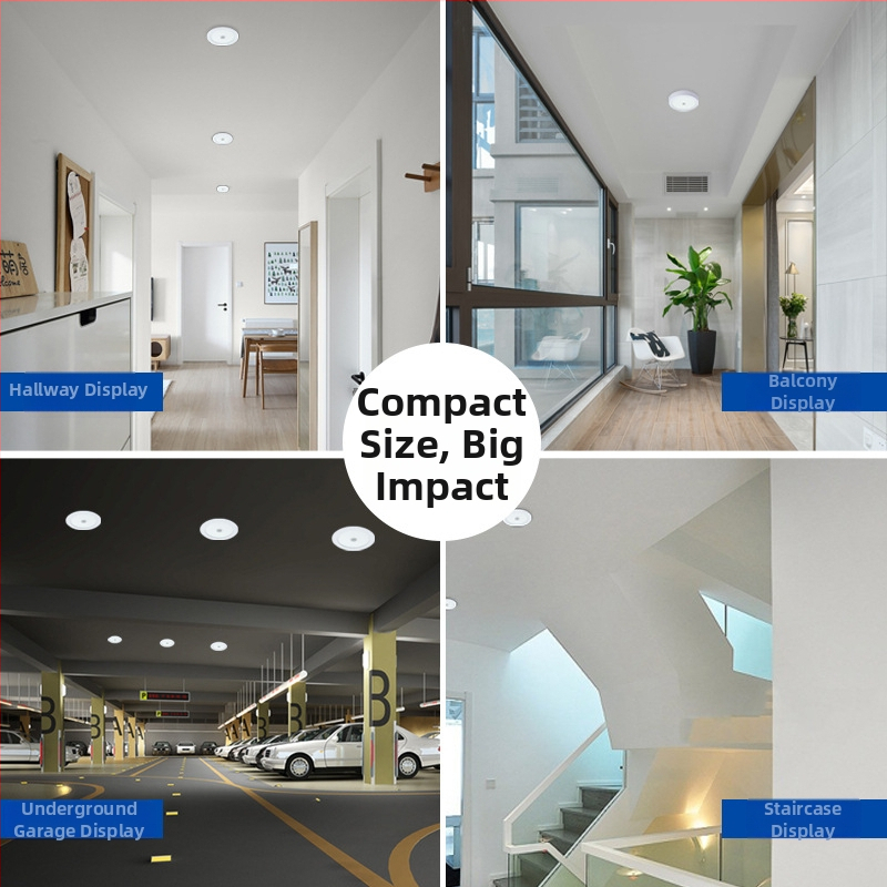 LED griestu gaisma ar PIR sensoru, alumīnija korpuss, 85–265V, 80 000 h darbības ilgums, Enerģijas efektivitātes klase 5