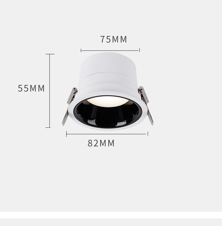 Downlight LED COB încastrat, 24V, 3000–6000K, CRI ≥90, montaj ascuns