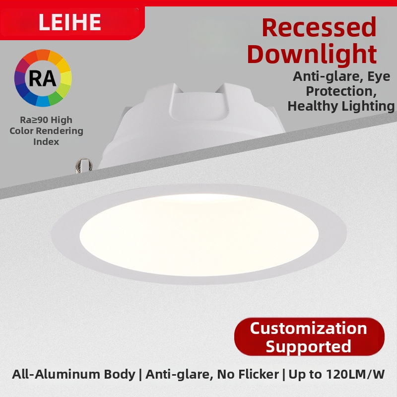 Downlight ar COB LED, slēgta uzstādīšana, 220V, CRI ≥90, 3000K/3500K/4000K/5700K