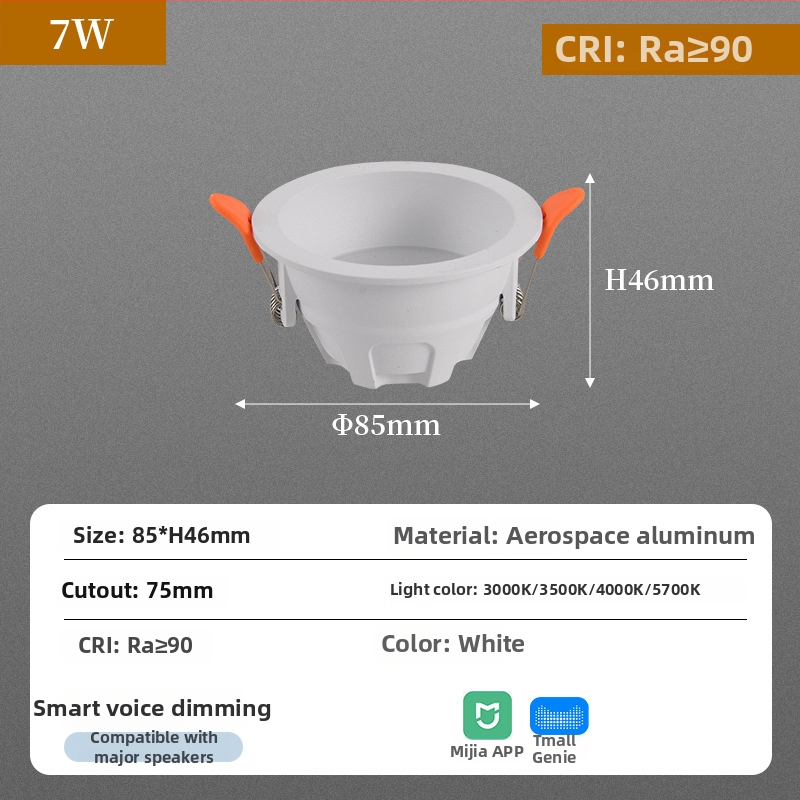 Downlight COB LED-iga, peidetud paigaldus, 220V, CRI ≥90, 3000K/3500K/4000K/5700K