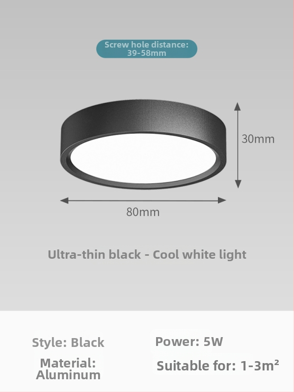 Downlight LED, montare pe suprafață, lumina circulară pentru tavan, CRI ≥90, 111–240V, durată de viață 5000h