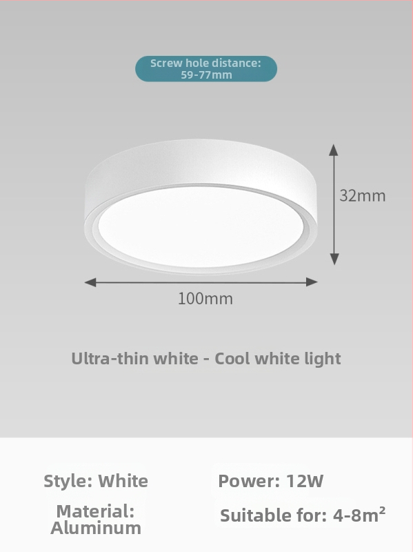 Downlight LED, montare pe suprafață, lumina circulară pentru tavan, CRI ≥90, 111–240V, durată de viață 5000h