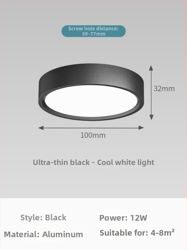 Downlight LED, montare pe suprafață, lumina circulară pentru tavan, CRI ≥90, 111–240V, durată de viață 5000h