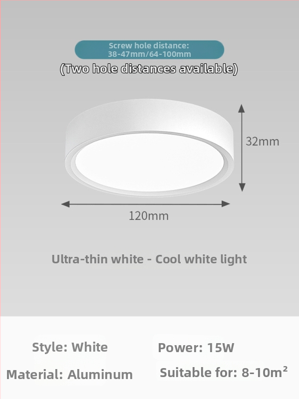 Downlight LED, montare pe suprafață, lumina circulară pentru tavan, CRI ≥90, 111–240V, durată de viață 5000h