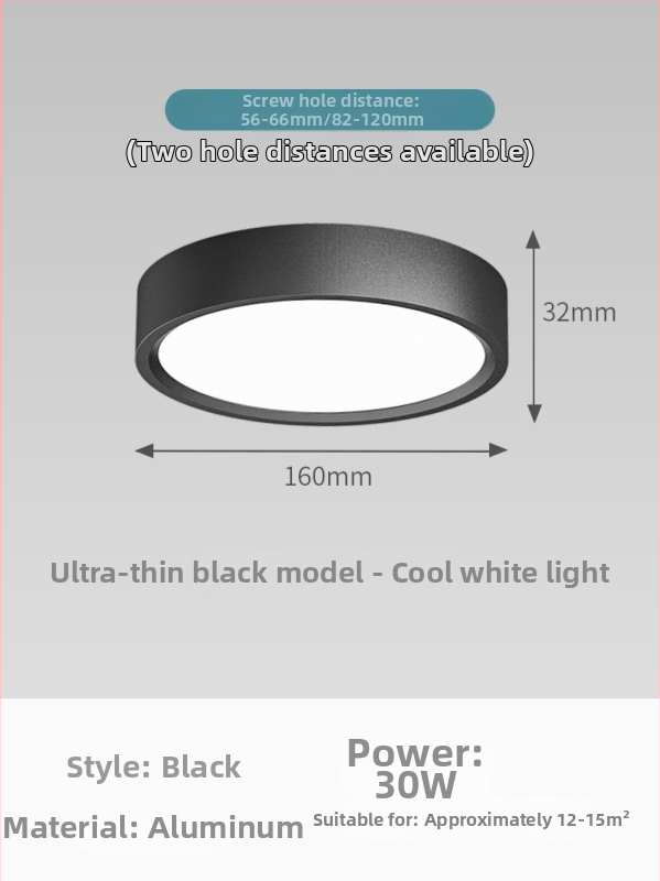 Downlight LED, montare pe suprafață, lumina circulară pentru tavan, CRI ≥90, 111–240V, durată de viață 5000h