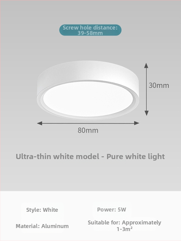 Downlight LED, montare pe suprafață, lumina circulară pentru tavan, CRI ≥90, 111–240V, durată de viață 5000h