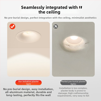 Spot LED încastrat fără ramă, anti-strălucire, 2700–6500K, 220V, corp din aluminiu, montaj ascuns, durată de viață 50.000 h