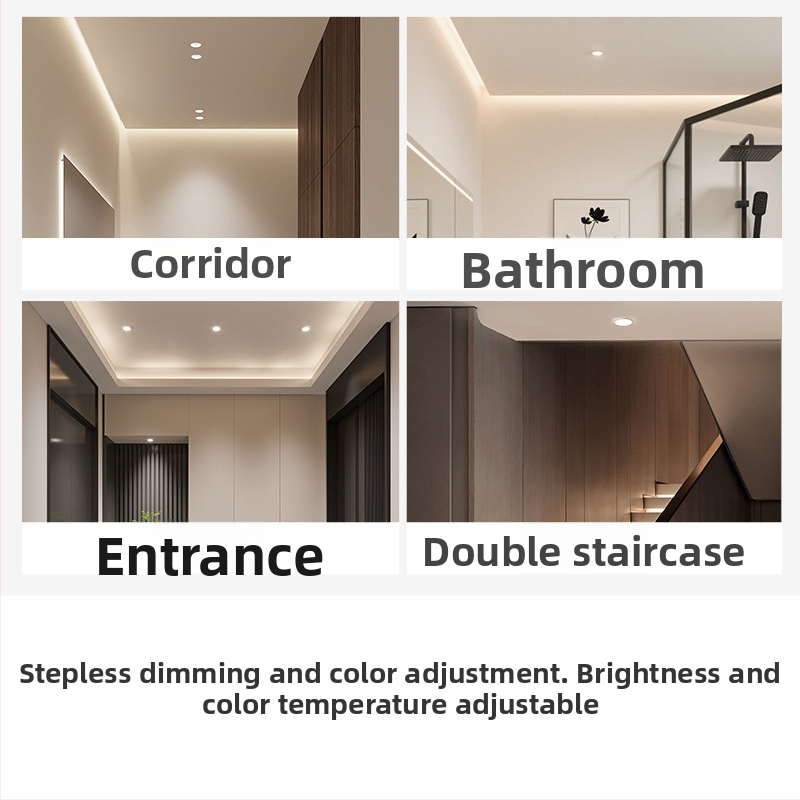 LED downlight ar CRI ≥90, 4000K nepārtraukti regulējams spilgtums, 220V, slēgta uzstādīšana