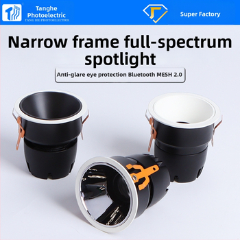 LED vamzdinis prožektorius su išmaniąja Bluetooth MESH2.0, akių apsauga, įmontuotas COB, 220V, CRI ≥95, be žingsnių ryškumo reguliavimas ir spalvos reguliavimas, aliumininis korpusas