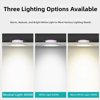 LED griestu lampiņa dzīvojamam istabai, 7W/9W/12W, LED avots, 220V, slēgta uzstādīšana, PVC korpuss