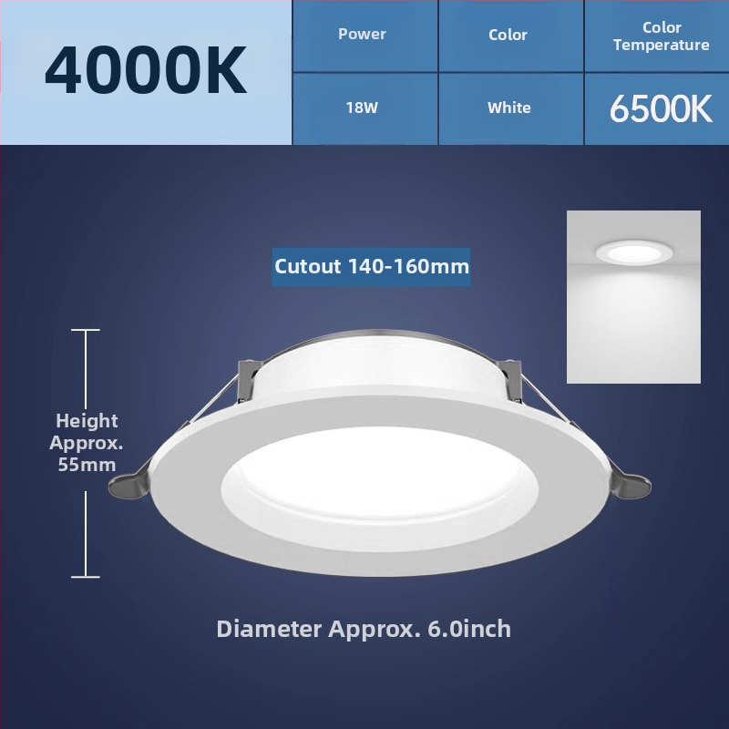 LED griestu lampiņa dzīvojamam istabai, 7W/9W/12W, LED avots, 220V, slēgta uzstādīšana, PVC korpuss