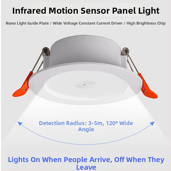 LED downlight su išmaniuoju radaro judesio jutikliu ir šviesos kontrole - LED šaltinis, įtampa ≤36V, CRI 80–89, paslėptas montavimas