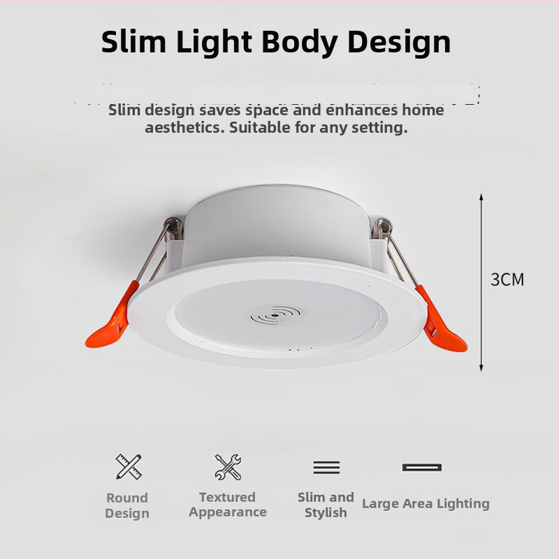 LED downlight ar inteliģentu radara kustības sensoru un gaismas kontroli - LED avots, spriegums ≤36V, CRI 80–89, slēgta uzstādīšana