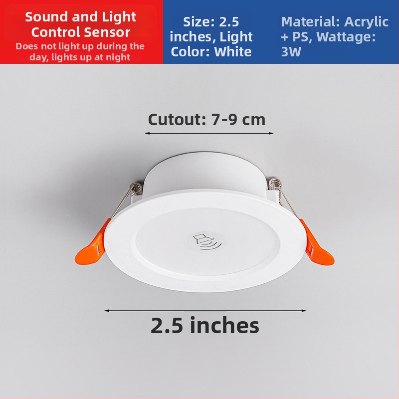 LED downlight su išmaniuoju radaro judesio jutikliu ir šviesos kontrole - LED šaltinis, įtampa ≤36V, CRI 80–89, paslėptas montavimas