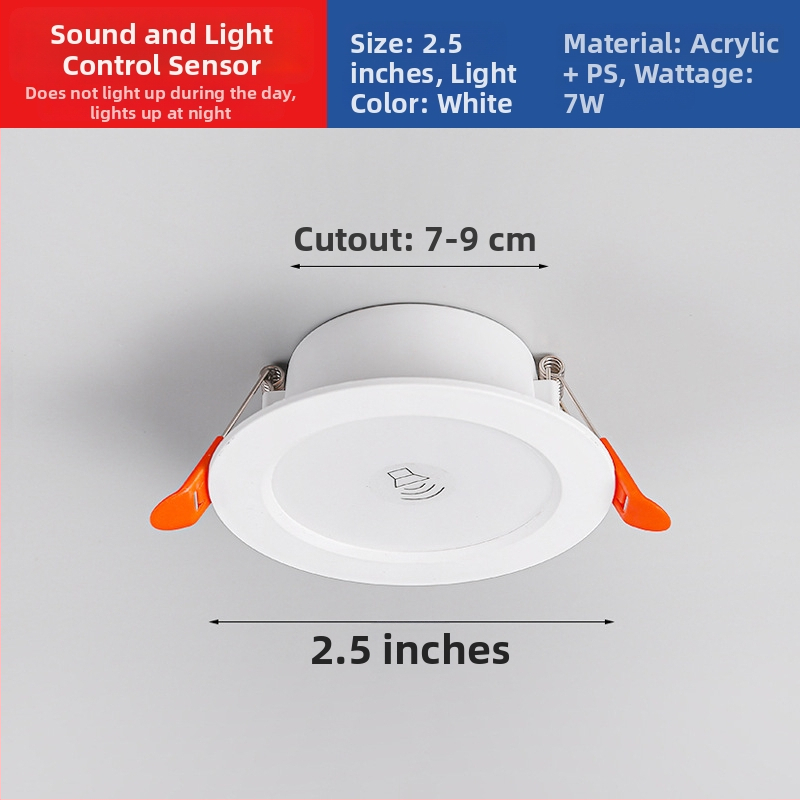 LED downlight su išmaniuoju radaro judesio jutikliu ir šviesos kontrole - LED šaltinis, įtampa ≤36V, CRI 80–89, paslėptas montavimas