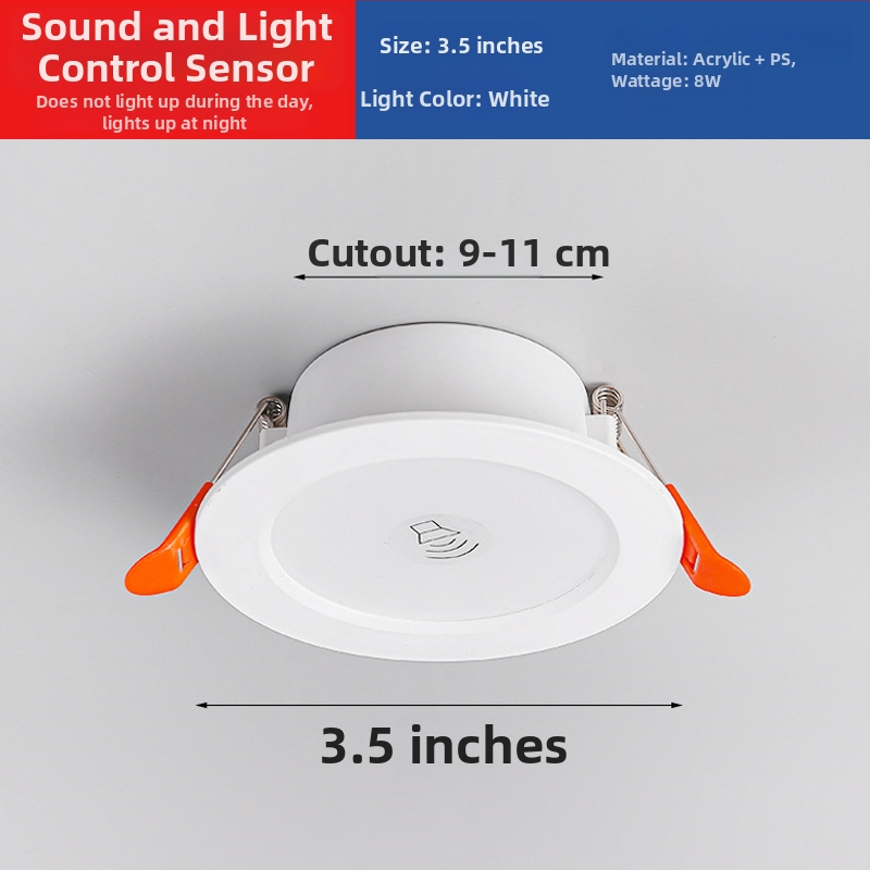 LED downlight su išmaniuoju radaro judesio jutikliu ir šviesos kontrole - LED šaltinis, įtampa ≤36V, CRI 80–89, paslėptas montavimas
