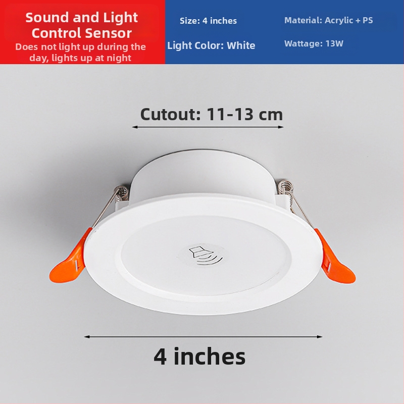 LED downlight su išmaniuoju radaro judesio jutikliu ir šviesos kontrole - LED šaltinis, įtampa ≤36V, CRI 80–89, paslėptas montavimas