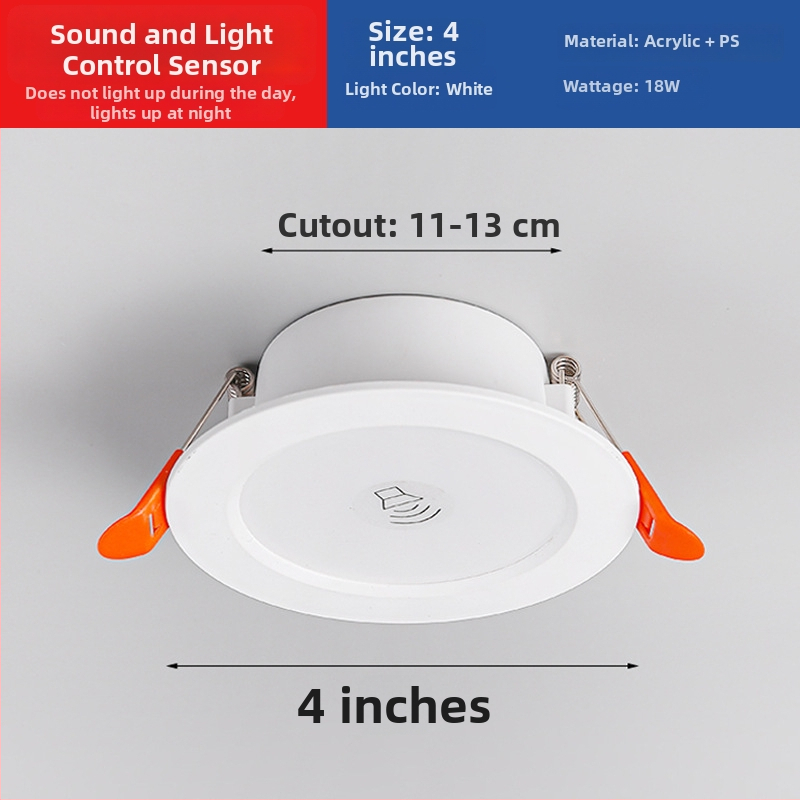 LED downlight su išmaniuoju radaro judesio jutikliu ir šviesos kontrole - LED šaltinis, įtampa ≤36V, CRI 80–89, paslėptas montavimas