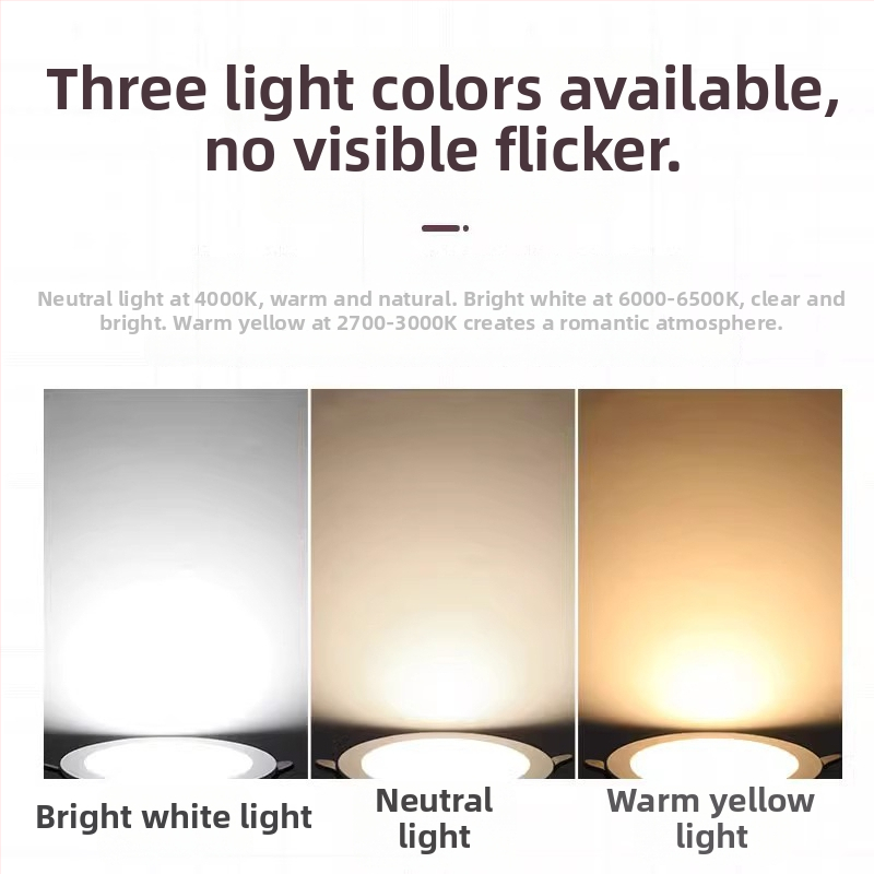 Īss LED griestu lukturs ar iebūvētu paneli, alumīnija korpuss, 220V, 6500K, darbības laiks 30 000 stundas