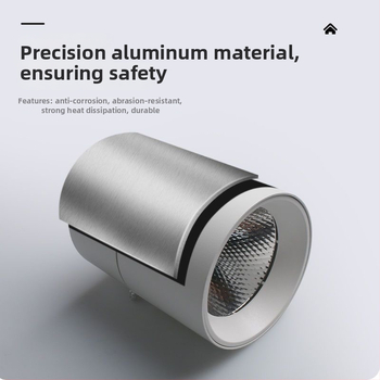 Paviršinis LED šviestuvas su sulankstoma, pasukama galva, 220V, aliuminio korpusas