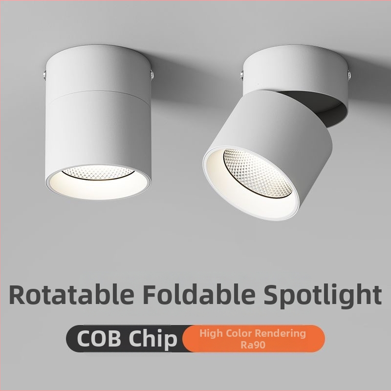 Paviršinis LED šviestuvas su sulankstoma, pasukama galva, 220V, aliuminio korpusas