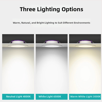 Qianhua LED laevalgusti, 7W/9W/12W, peidetud paigaldus, 220V, värvitemperatuur 3000K/4000K/6500K, CRI 70–79
